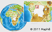 Physical Location Map of Lisala, highlighted country, highlighted parent region, within the entire country