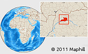 Shaded Relief Location Map of Lisala