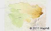 Physical 3D Map of Haut-Zaire, lighten
