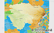 Physical 3D Map of Haut-Zaire, political outside