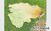Physical 3D Map of Haut-Zaire, satellite outside