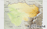 Physical 3D Map of Haut-Zaire, semi-desaturated