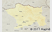 Physical 3D Map of Ango, semi-desaturated