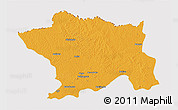 Political 3D Map of Ango, cropped outside