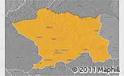 Political 3D Map of Ango, desaturated