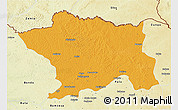 Political 3D Map of Ango, physical outside