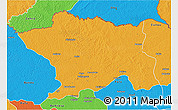 Political 3D Map of Ango