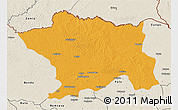 Political 3D Map of Ango, shaded relief outside