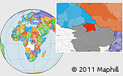 Political Location Map of Ango, highlighted country, highlighted grandparent region