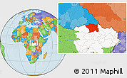 Political Location Map of Ango, highlighted grandparent region