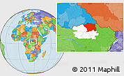 Political Location Map of Ango, highlighted parent region