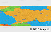 Political Panoramic Map of Ango