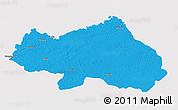 Political 3D Map of Bondo, single color outside