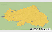Savanna Style 3D Map of Bondo, single color outside