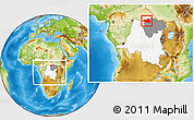 Physical Location Map of Bondo, highlighted country, highlighted grandparent region, within the entire country