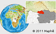 Physical Location Map of Bondo, highlighted country, highlighted grandparent region