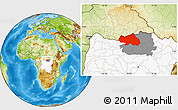 Physical Location Map of Bondo, highlighted country, highlighted parent region