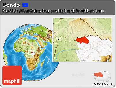 Physical Location Map of Bondo, highlighted grandparent region