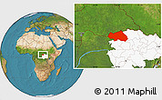 Satellite Location Map of Bondo, highlighted grandparent region