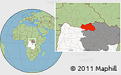 Savanna Style Location Map of Bondo, highlighted country, highlighted grandparent region