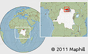 Savanna Style Location Map of Bondo, highlighted country, highlighted parent region, within the entire country, hill shading