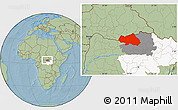 Savanna Style Location Map of Bondo, highlighted parent region, highlighted grandparent region, hill shading