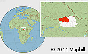 Savanna Style Location Map of Bondo, highlighted parent region