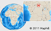 Shaded Relief Location Map of Bondo, highlighted parent region, within the entire country