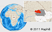 Shaded Relief Location Map of Bondo, highlighted parent region, highlighted grandparent region