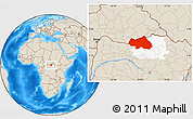 Shaded Relief Location Map of Bondo, highlighted parent region