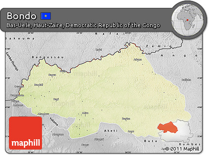 Physical Map of Bondo, desaturated