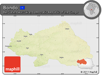 Physical Map of Bondo, single color outside