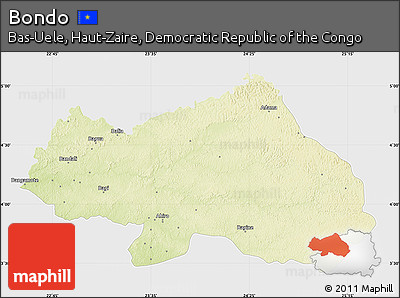 Physical Map of Bondo, single color outside