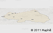 Shaded Relief Panoramic Map of Bondo, lighten, semi-desaturated