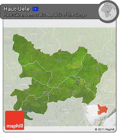 Satellite 3D Map of Haut-Uele, lighten