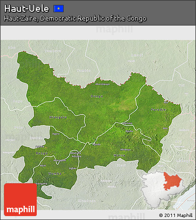 Satellite 3D Map of Haut-Uele, lighten