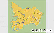 Savanna Style 3D Map of Haut-Uele, single color outside