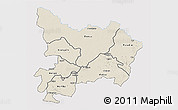 Shaded Relief 3D Map of Haut-Uele, single color outside