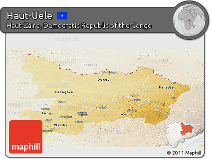 Physical Panoramic Map of Haut-Uele, lighten