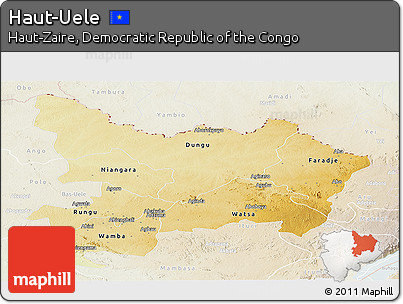 Physical Panoramic Map of Haut-Uele, lighten