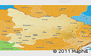 Physical Panoramic Map of Haut-Uele, political shades outside
