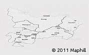 Silver Style Panoramic Map of Haut-Uele, single color outside