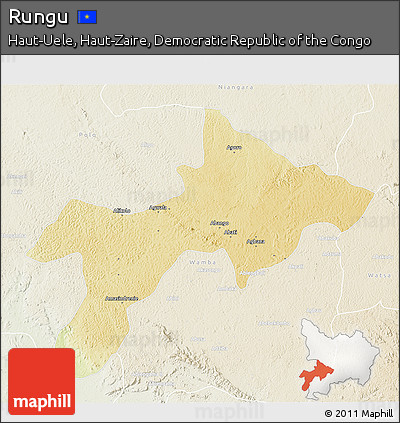 Physical 3D Map of Rungu, lighten