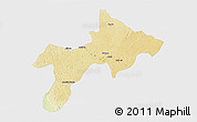 Physical 3D Map of Rungu, single color outside