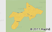 Savanna Style 3D Map of Rungu, single color outside