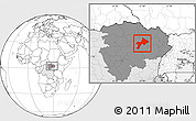 Blank Location Map of Rungu, highlighted country, highlighted grandparent region