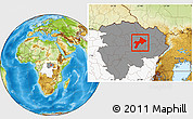 Physical Location Map of Rungu, highlighted country, highlighted grandparent region