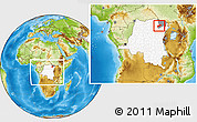 Physical Location Map of Rungu, highlighted country, highlighted parent region, within the entire country
