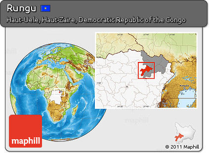 Physical Location Map of Rungu, highlighted country, highlighted parent region
