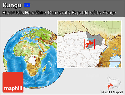 Physical Location Map of Rungu, highlighted country, highlighted parent region